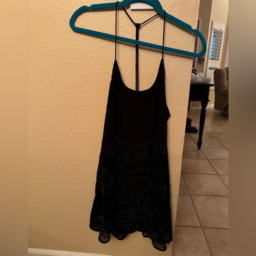 Urban Outfitters staring at the stars Black Beaded Midi Dress